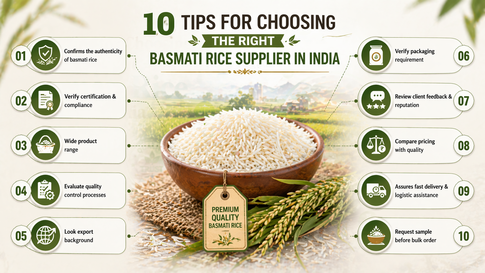 10 Tips for Choosing the Right Basmati Rice Supplier in India